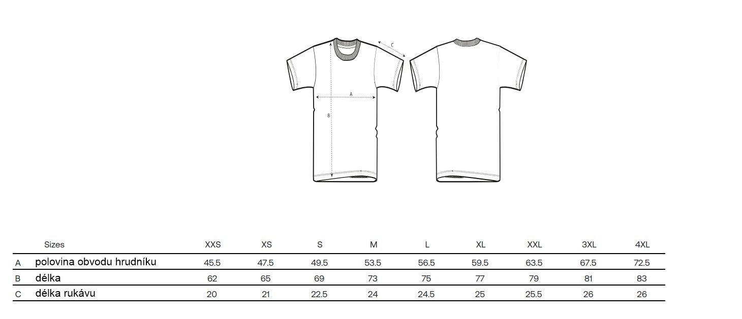 velikostní tabulka tričko Creator 2.0_1